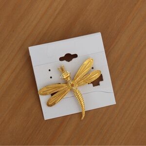 Vintage Gold Dragonfly Pin Brooch